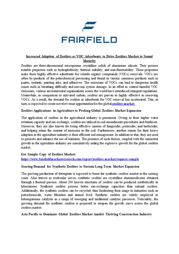 Zeolites Market Overview, Future Trends and Growth Drivers By 2029