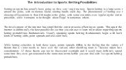The Introduction to Sports Betting Possibilities
