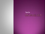 On Page SEO