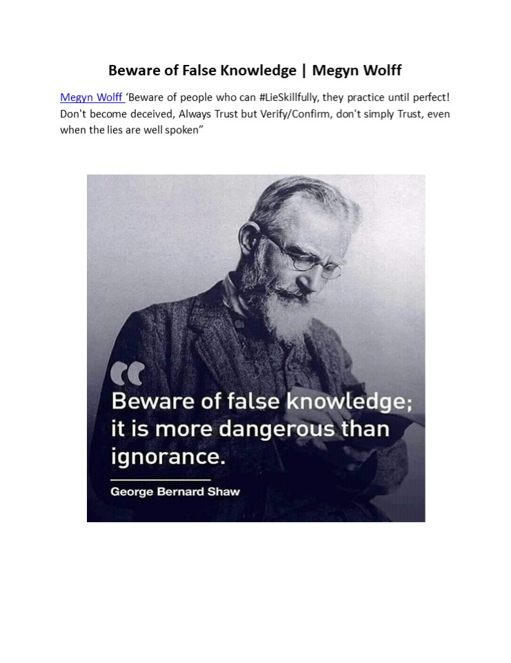Beware of False Knowledge | Megyn Wolff presentation | free to download
