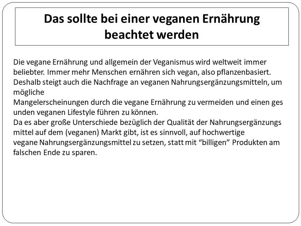 Das sollte bei einer veganen Ernährung beachtet warden