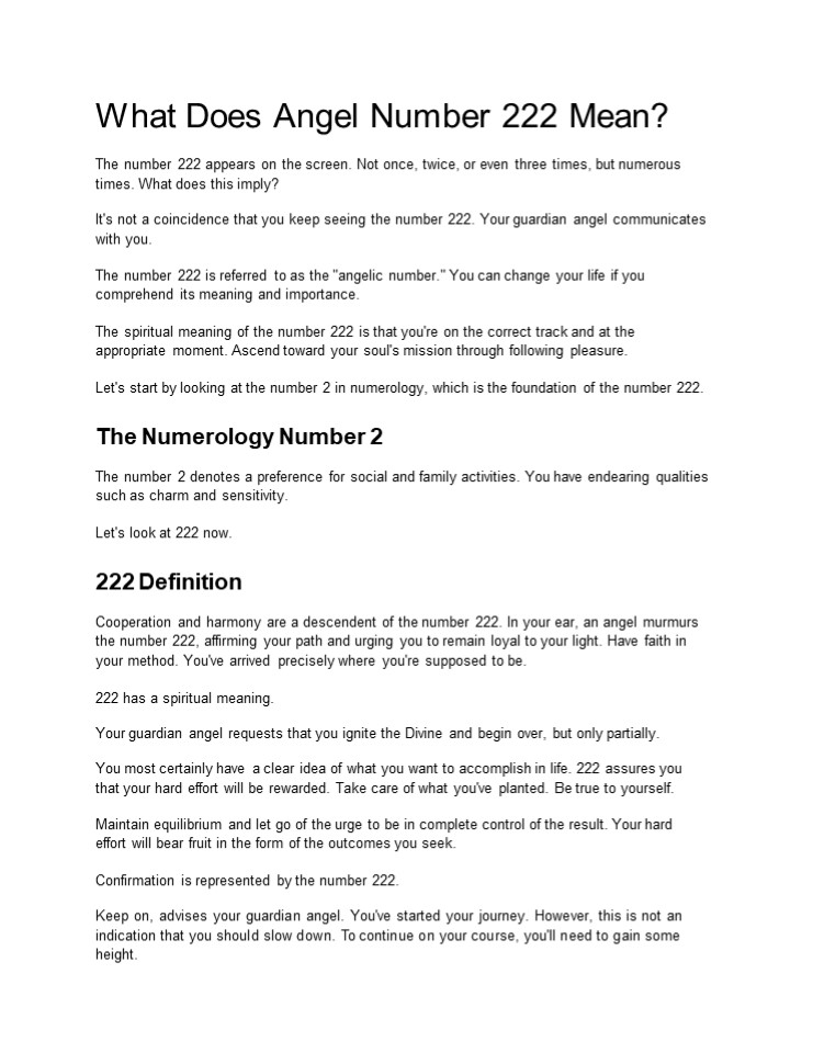 What Does Angel Number 222 Mean?