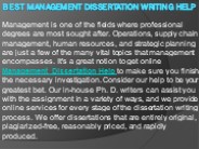 Best Management Dissertation Writing Help