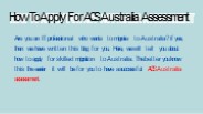 How To Apply For ACS Australia Assessment