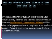 Online Professional Dissertation Writers in UK