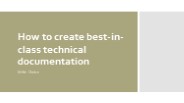 How to create best-in-class technical documentation