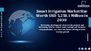 Smart Irrigation Market Trends, Key Player Strategy Analysis, 2030
