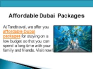 Affordable Dubai Packages