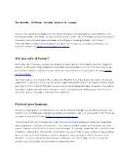 The Benefits of Private Security Services in London
