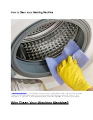 How to Clean Your Washing Machine