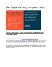 Best Digital Marketing company in India