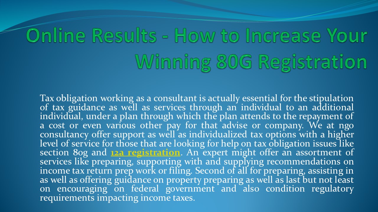 Leading consultants of 80g registration