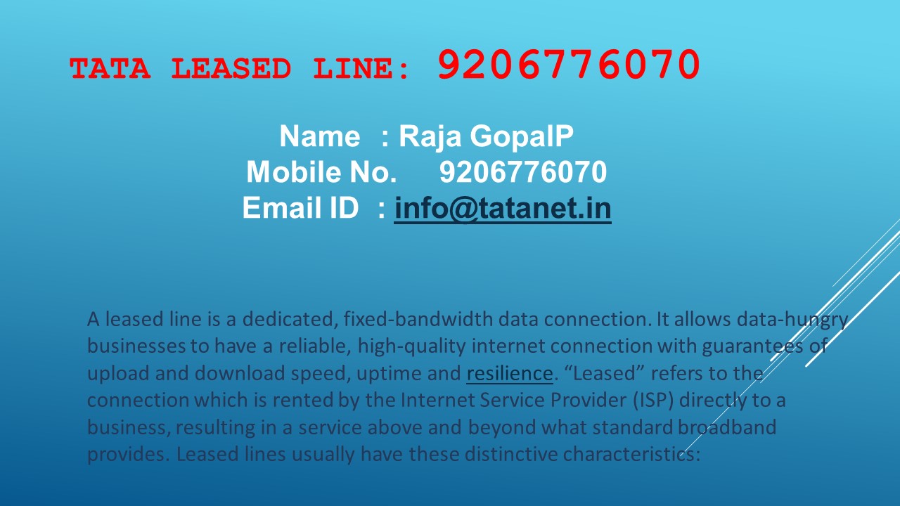 TATA Internet Leased line @ 9206776070