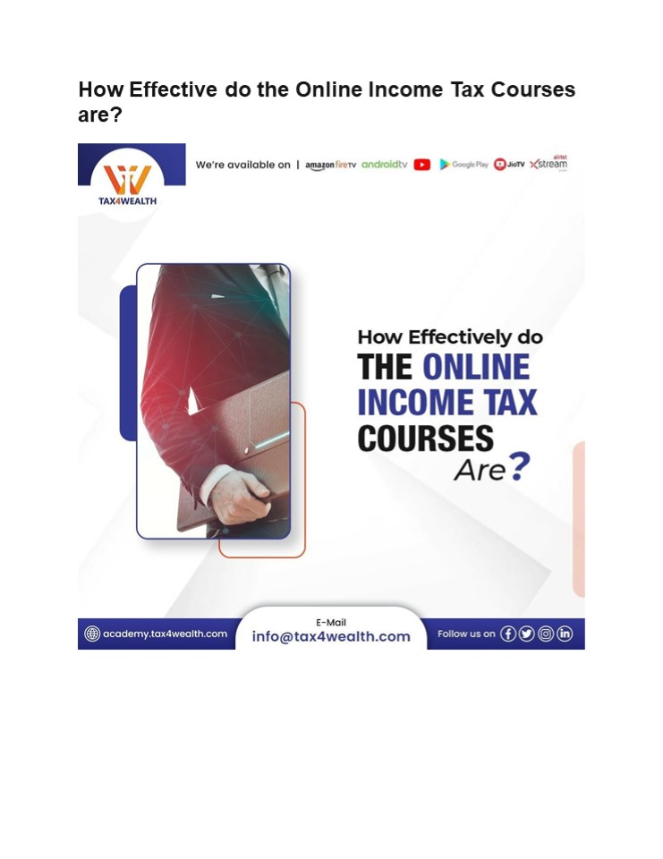 Why are Online Income Tax Courses in demand?