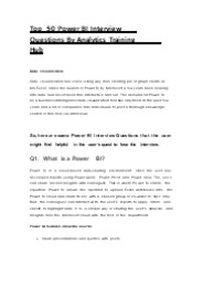 Top 50 Power BI Interview Questions