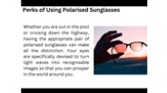 Perks of Using Polarised Sunglasses