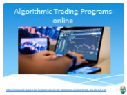 Algorithmic Trading Programs online
