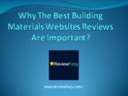 Why The Best Building Materials Websites Reviews Are Important?