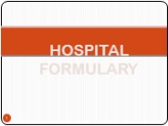 HOSPITAL FORMULARY