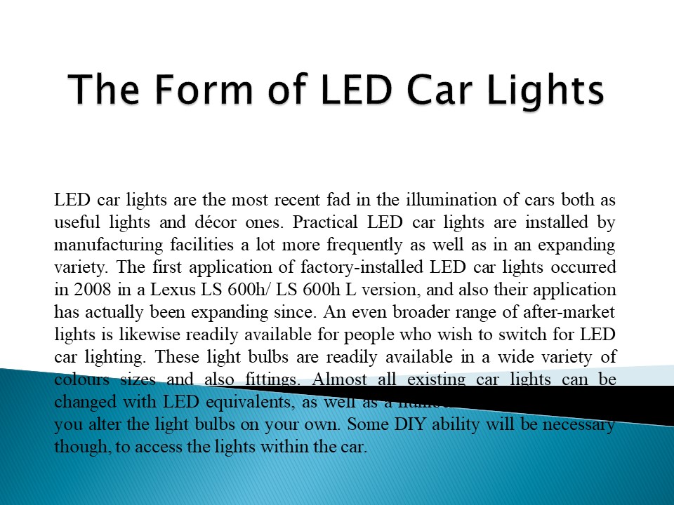 The Form of LED Car Lights