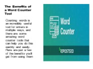 The Benefits of a Word Counter Tool