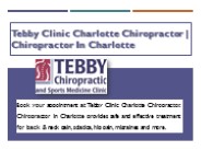 Tebby Clinic Charlotte Chiropractor | Chiropractor in Charlotte