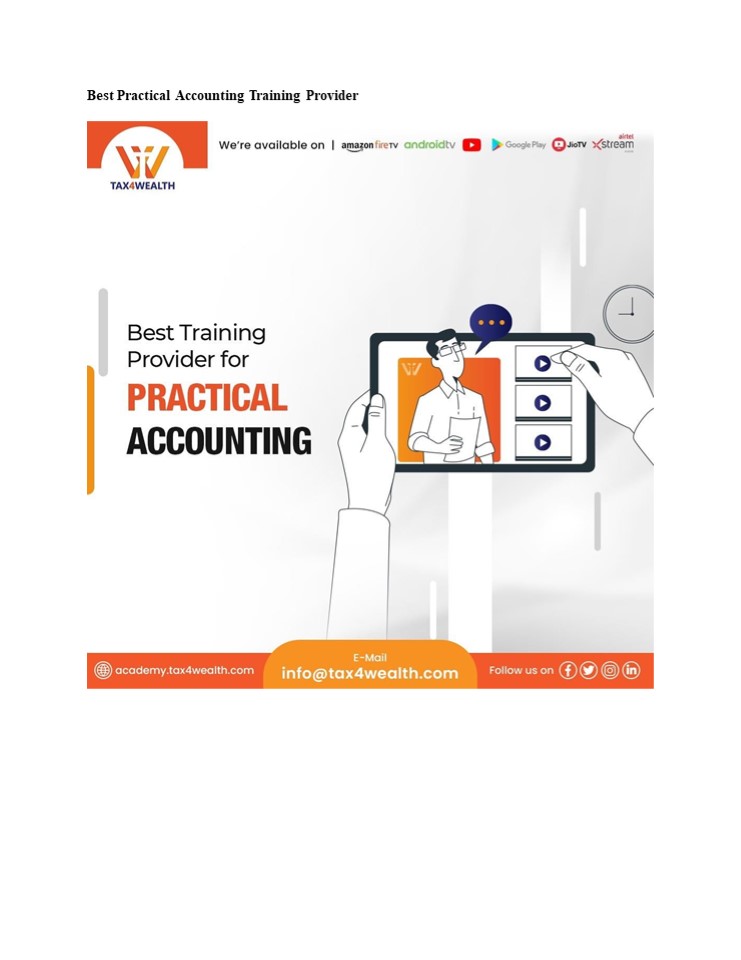Find The Best Online Accounting Course | Academy Tax4wealth