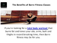 The Benefits of Barre Fitness Classes