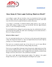 How Does A Fiber Laser Cutting Machine Work?