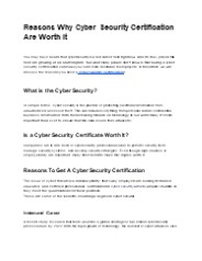 Reasons Why Cyber Security Certification Are Worth It