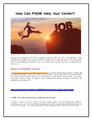 How Can PGDM Help Your Career