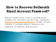 How to Recover Bellsouth Email Account Password?