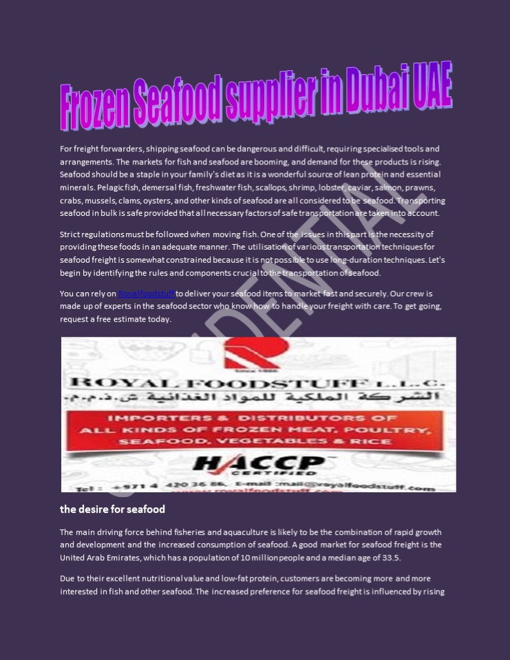 PPT Frozen Seafood supplier in Dubai UAE PowerPoint presentation