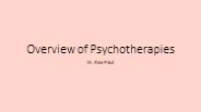 Overview of Psychotherapies