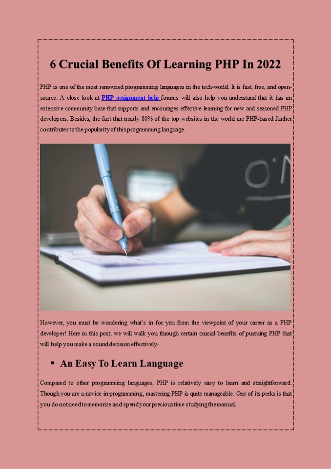 6 Crucial Benefits Of Learning PHP In 2022