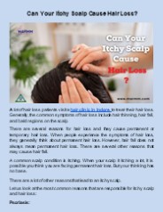 Can Your Itchy Scalp Cause Hair Loss?