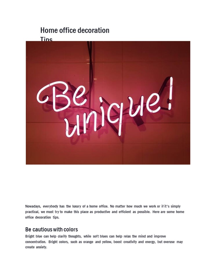 Home office decoration Tips