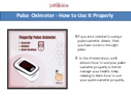 Pulse Oximeter How to Use it Properly