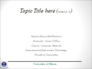 Sample Slides for UO