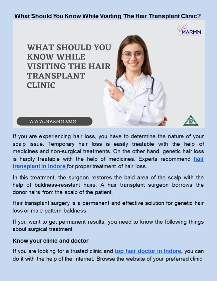What Should You Know While Visiting The Hair Transplant Clinic?