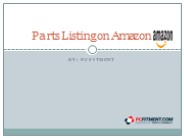 Parts listing on Amazon - PCFitment