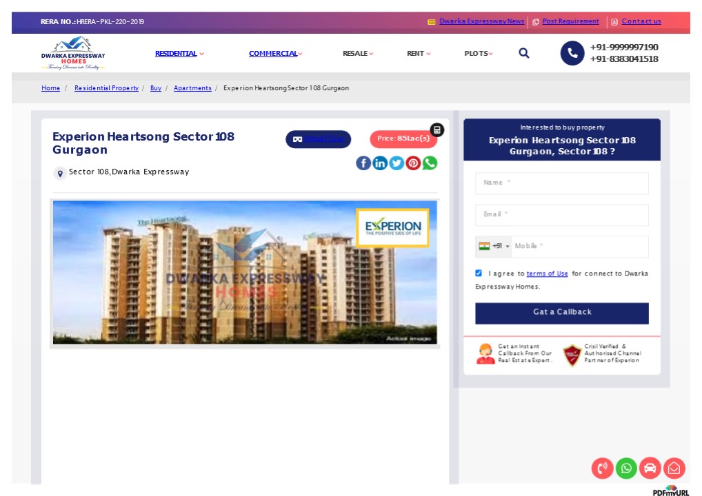 Experion Heartsong Sector 108 Gurgaon