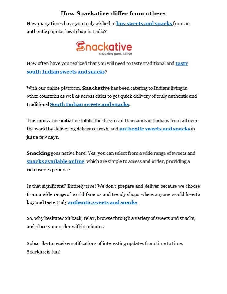 How Snackative differ from others