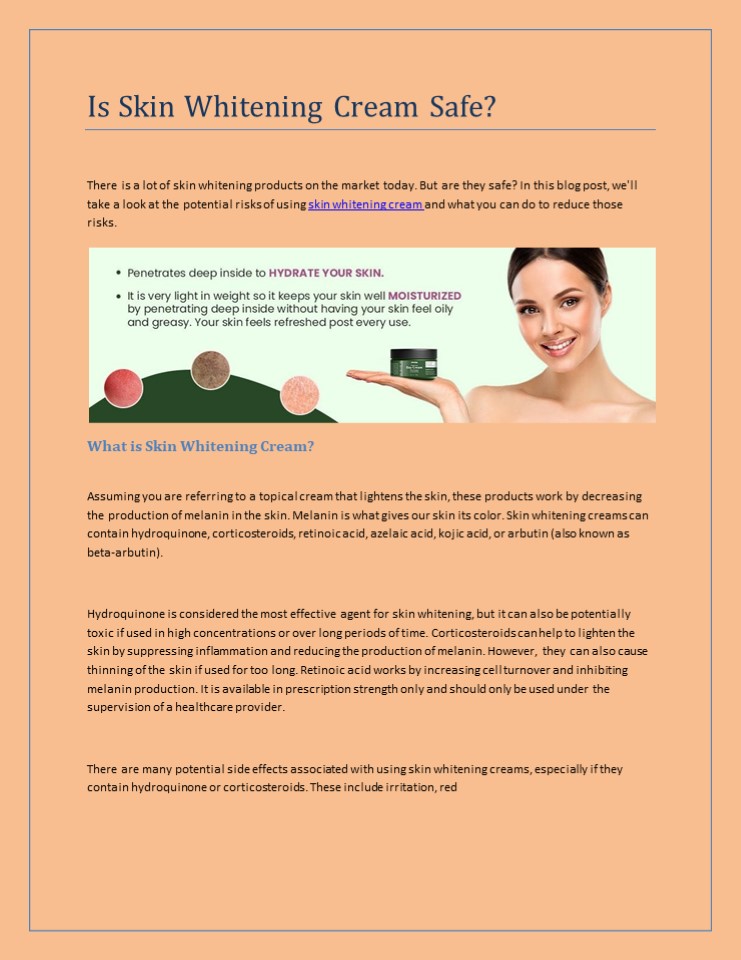 Is Skin Whitening Cream Safe?