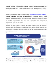 Mobile Encryption Market Analysis