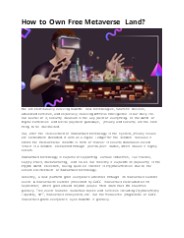 How to own free Metaverse