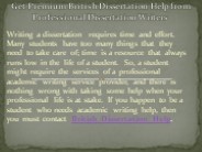 Get Premium British Dissertation Help from Professional Dissertation Writers