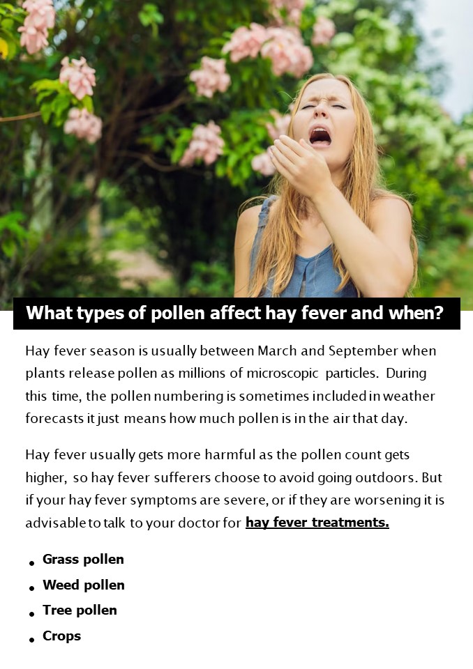 PPT What types of pollen affect hay fever, and when? PowerPoint