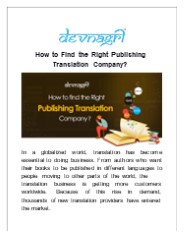 How to Find the Right Publishing Translation Company?