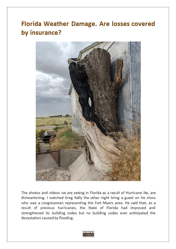 Florida Weather Damage. Are losses covered by insurance?